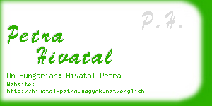 petra hivatal business card
